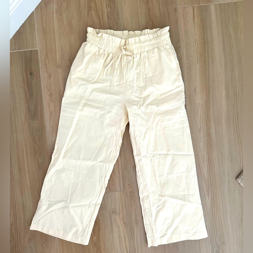 High waisted crop cotton pants - size M